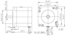 Pololu Stepper Motor: Unipolar/Bipolar, 200 Steps/Rev, 57×41mm, 5.7V, 1 A/Phase