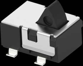 Short-stroke pushbutton, 1 Form A (N/O), 10 mA/12 VDC, unlit , actuator (black), 36 g, SMD, 2331394-1