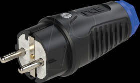 Rubber plug Taurus2, type F - CEE 7/4, black/blue