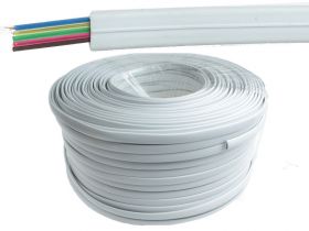 Przewód kabel telefoniczny 6 żył CCS linka biały (3m)