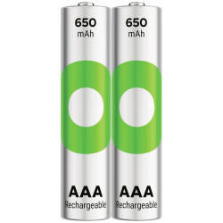 GP RCK65AAA082C2 ReCyko AAA Battery NiMH 650mAh 1.2V Rechargeable 2piece