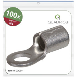 Quadrios 23C511 Ring Terminal 6mm² 4.3mm Hole Non-Insulated 100 Pcs