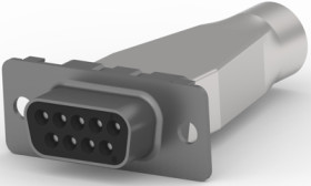 D-Sub socket, 9 pole, standard, unequipped, straight, crimp connection, 1658646-1