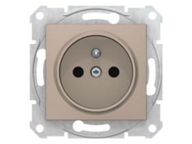 SEDNA Gniazdo pojedyncze z uziemieniem z przesłonami zaciski bezgwintowe satyna SDN2800768 SCHNEIDER ELECTRIC