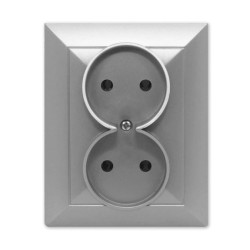 OPAL Gniazdo podwójne srebrne GPt-5 Op SR