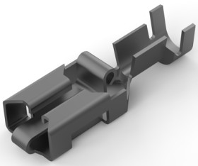 Uninsulated flat plug sleeve, 6.35 x 0.81 mm, 0.82 to 2.08 mm², AWG 18 to 14, brass, tin-plated, 341002-6