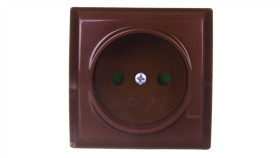 Bis Gniazdo Pojedyncze B/U Z Przesłonami Brązowe Gn-1Bp/24