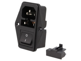 4304.6079Złącze zasilające A gniazdo męskie 10A IEC 60320 lutowanie