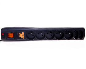 Przedłużacz przeciwprzepięciowy 7-gniazd ACAR P7 1,5m czarny