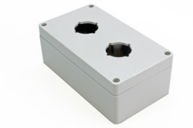 PC push button enclosure, (L x W x H) 160 x 89 x 61 mm, light gray (RAL 7035), IP66, 1554PB2