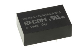 Przetwornica DC-DC, 3W, Uwe 9 → 36 V DC, Uwy 12V dc, Iwy 250mA, Recom Tak