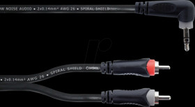 EY 3 WRCC Y-adapter cable, 3.5-mm stereo angled jack > 2x cinch connectors