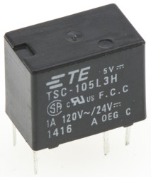 Przekaźnik sygnału, 5V dc, 1 A, DPDT, 1-polowy, montaż PCB, TE Connectivity G6S