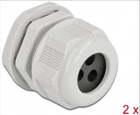 60378 Cable Gland PG21 for round cable with 3 cable entries gy 2 pcs