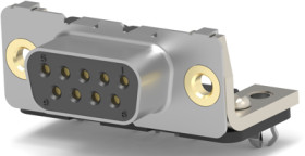 D-Sub socket, 9 pole, standard, equipped, angled, solder pin, 2-106505-2