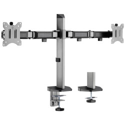 My Wall HL50-2L Desk Mount 2x Monitor 17-32in Silver/Black Tiltable Rotatable