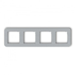 MINI Ramka uniwersalna poczwórna zaokrąglona z tworzywa srebrny metalik 7MRTZ-4