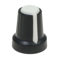 Gałka do potencjometru - oś 6mm - wys. 17mm - znacznik biały