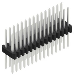 Pin header, 30 pole, pitch 1.27 mm, straight, black, 10061590