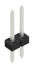 Pin header, 2 pole, pitch 2 mm, straight, black, 10062172