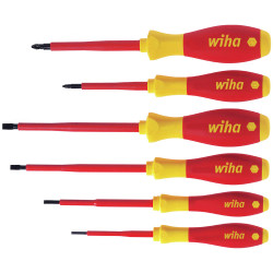 Wiha 25477 SoftFinish&#xAE; electric SL/PZ Screwdriver Set, 6 Piece
