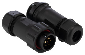 Złącze okrągłe 6-pinowe SP21 Mocowanie kablowe liniowe Wtyk, Gniazdo RS PRO Męski/żeński IP68 SP21