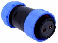 SPP2910-2GW Gniazdo 2 pin na kabel (13-16mm) okrągły, zakręcany, wodoodporny - gwint wewnętrzny (50A)