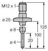 Czujnik temperatury typu Pt100 Turck TP-504A-TRI1.5-H1141-L100 9910860, -50 - +120 °C