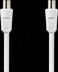 CSGL40200WT30 Coaxial cable, IEC connector&lt;&gt; IEC connector, 3.00 m, round, whi