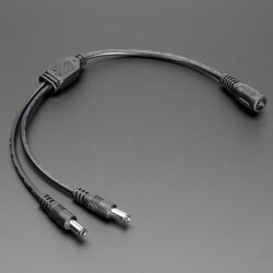 2-Way 2.1mm DC Barrel Jack Splitter Squid