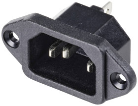 TRU COMPONENTS TC-10475840 Złącze męskie IEC C8 złącze męskie do wbudowania pionowego Łączna ilość styków: 3 10 A czarny