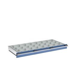 Regał magazynowy głębokość 650mm szerokość 1300mm wysokość 100mm Jasnoszary Polipropylen, Tworzywo sztuczne z