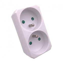 Rozgałęźnik 2-gniazdowy - 2x2P+Z, uziemienie, biały / 24003