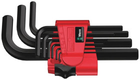 950/9 Hex-Plus 7 Zestaw kluczy trzpieniowych krótkich, BlackLaser, metrycznych, 9 części, WERA 05021737001