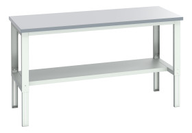 Stół warsztatowy szer. 900mm maks. obciążenie: 350kg Podstawowy stoł Blacha stalowa dł. 2000mm wys. 740 → 1140mm