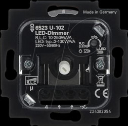 6523 U-102 Rotary dimmer insert, rotary/pushbutton, 230 V