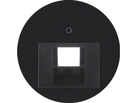 BERKER R.1/R.3/R.classic Płytka czołowa do gniazda przyłączeniowego UAE pojedyncze czarny połysk 14072045 HAGER