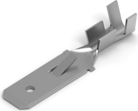 Uninsulated flat plug sleeve, 6.35 x 0.81 mm, 1.03 to 2.62 mm², AWG 17 to 13, brass, tin-plated, 928947-4