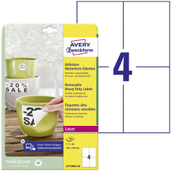 Avery-Zweckform L4719REV-20 Label film White 105x148mm Polyester 80pcs Removal