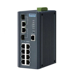 Zarządzalny switch przemysłowy - 8 portów Fast Ethernet, 2 porty gigabit Combo RJ-45/SFP EKI-7710E-2C-AE