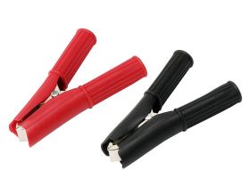 KROKODYLEK ELEKTROTECHNICZNY W IZOLACJI CZERWONY CZARNY 74mm 30A PARA