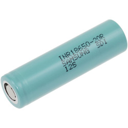 Samsung INR18650-20R Li-ion 3.6 V 2000 mAh Flat Top High Current Loading
