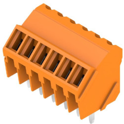 PCB terminal, 6 pole, pitch 3.5 mm, AWG 28-14, 10 A, screw connection, orange, 1845240000