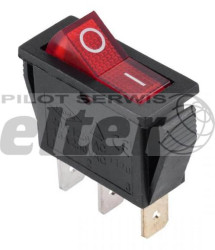 Przeł. kołys. podśw. średni ON-OFF AC czerwony