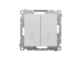 SIMON 55 Wyłącznik podwójny świecznikowy z podświetleniem LED szybkozłącza aluminium mat TW5L2.01/143 KONTAKT SIMON