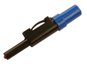 Adapter z wtykiem bananowym Męski Połączenie lutowane typ Wtyk bananowy Niebieski 30A Hirschmann Test & Measurement