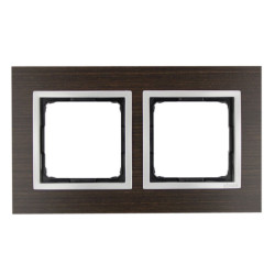 Ramka podwójna drewniana srebrne wenge DRN2/84 Kontakt Simon54 Nature