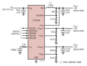Monolithic Buck Regulator with Dual VLDO Regulators