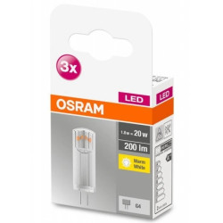 3PAK Żarówka LED G4 KAPSUŁKA 1,8W = 20W 200lm 2700K 300 12V OSRAM