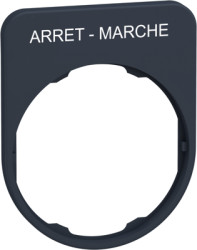 Label holder, printed with “ARRET-MARCHE”, for Harmony XB4F/XB5F, ZBYFP2166